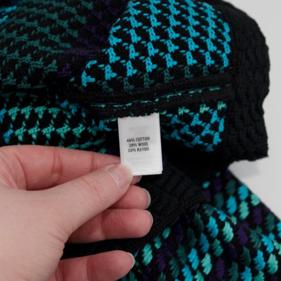 St. John Blue Teal Purple Woven Stripe Blazer P18 - Picture 8 of 8